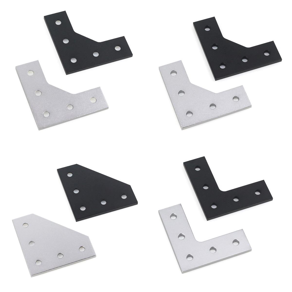 Joint Connector Bracket - 4個/セット L型 5穴 90度接合コーナーコネクタープレート アングルブラケット ジョイントストリップ