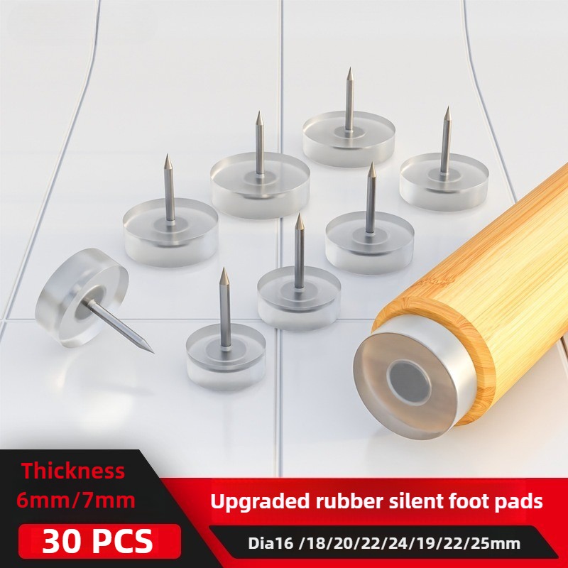 Furniture Hardware Legs - 20 個家具足爪スティックオングライドスキッドパッドネジ込み式 16/18/20/22/25 ミリメートルフラットラウンド椅子テーブル脚プロテクターゴム