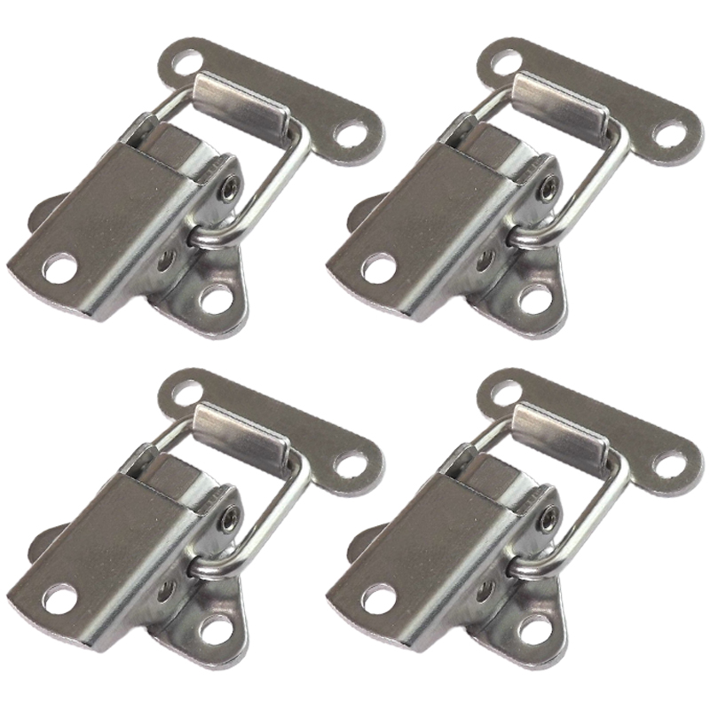 Furniture Hardware Latch - 1/4 個ステンレス鋼ミニバックルキャビネットドアトランクツールボックスラッチ金属トグルキャッチロッククラスプ家具ハードウェアアクセサリー