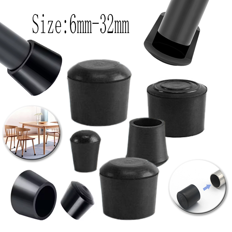 Furniture Hardware Legs - 丸型ゴム製椅子脚パッド 6/7.5/9/10/12-32mm 家具脚 テーブルエンドプラグ PVC 静音