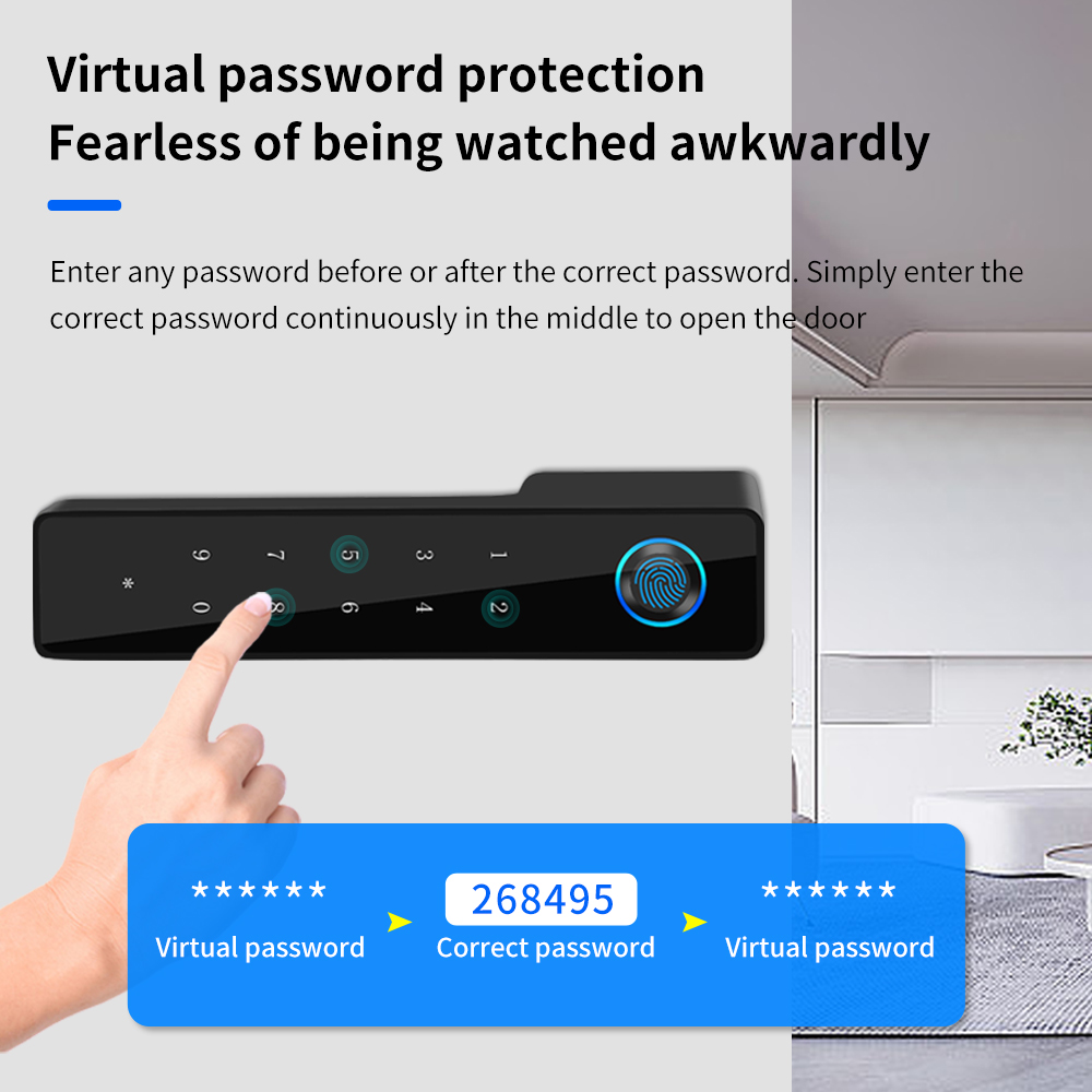 ミニマリスト電子指紋サイレントドアロックサポート Tuya  - Furniture Hardware Latch のレビューと価格