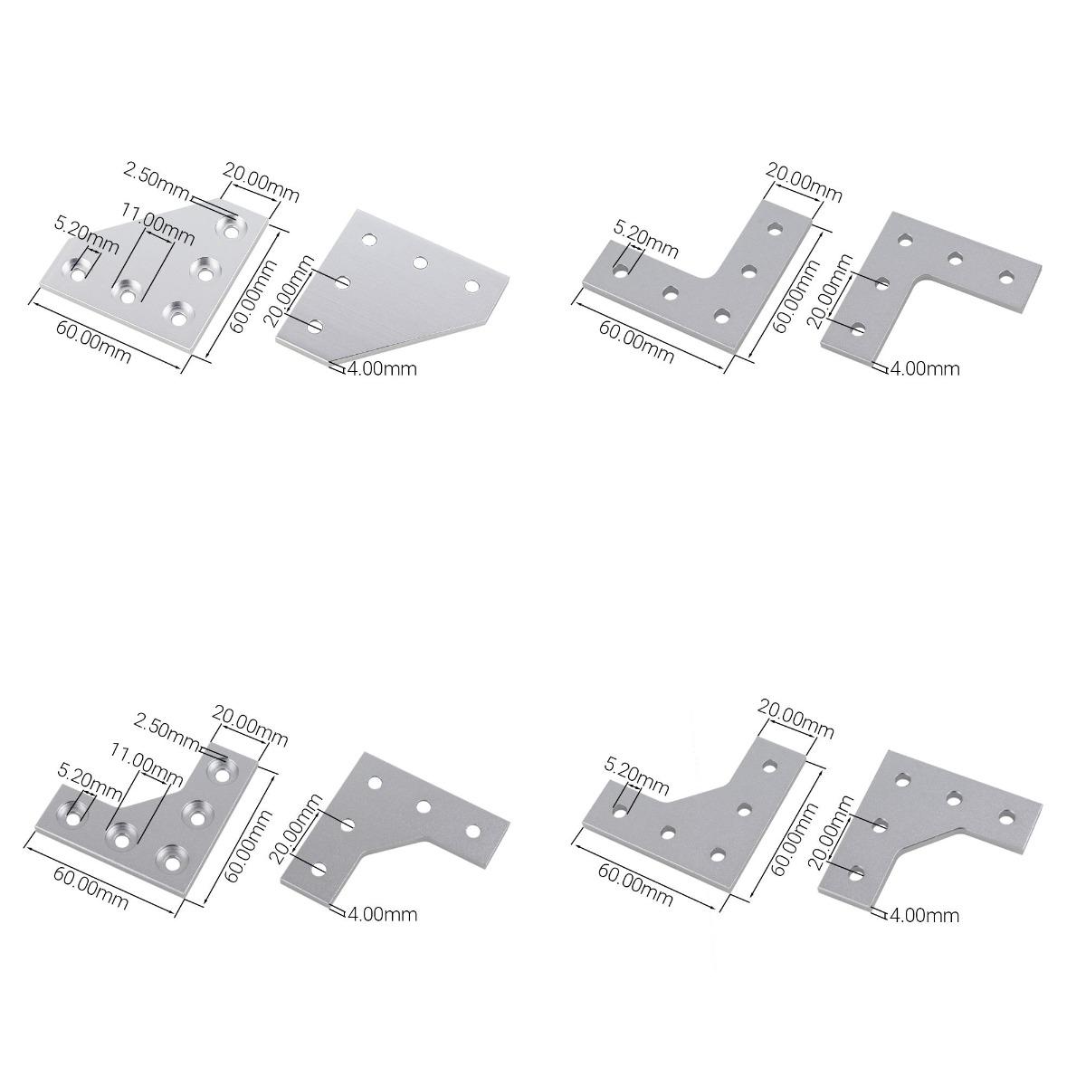 4個/セット L型 5穴 90度接合コーナーコネクタープレー - Joint Connector Bracket のレビューと価格