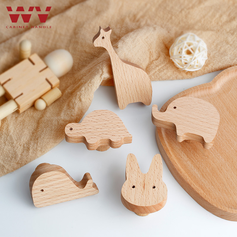 Wv-木製の動物のドアハンドル、家具のハンドル、キャビネット - Furniture Hardware Drawer Pulls のレビューと価格