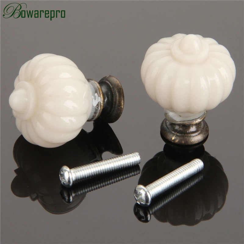 1pcアクリルアイボリーホワイトパンプキン内閣ノブキッチン食 - Furniture Hardware Drawer Pulls のレビューと価格