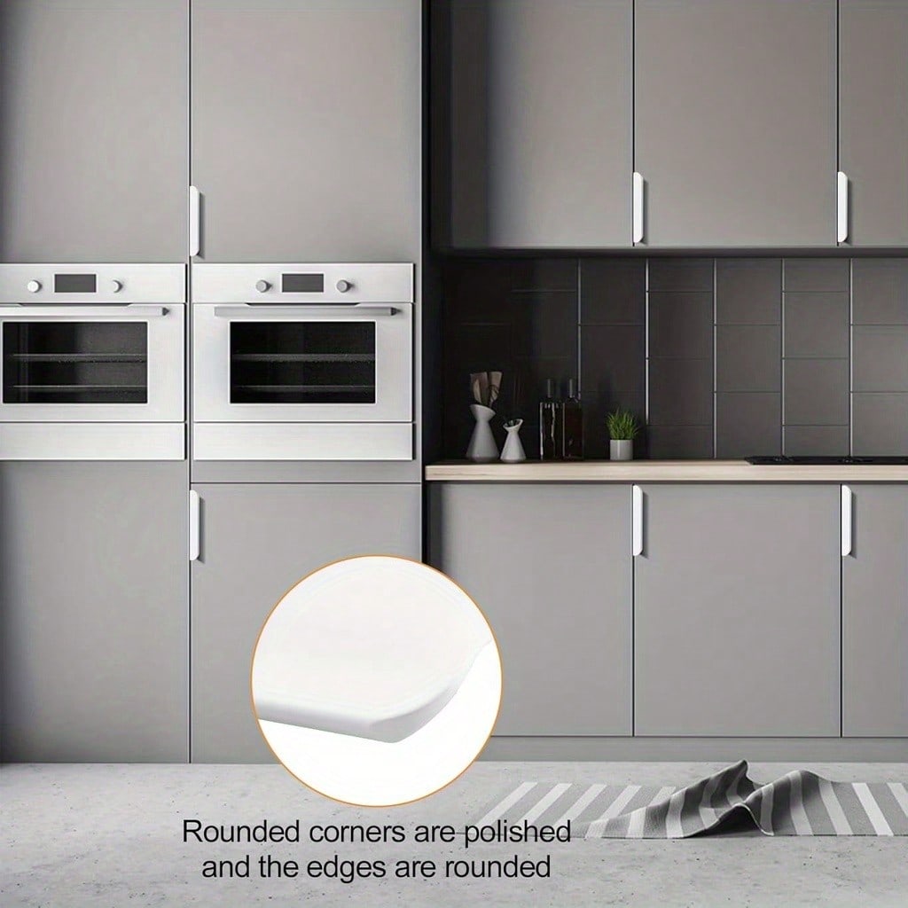 8個パック フィンガープル、金属製隠し引き出しハンドル、モダ - Furniture Hardware Drawer Pulls のレビューと価格