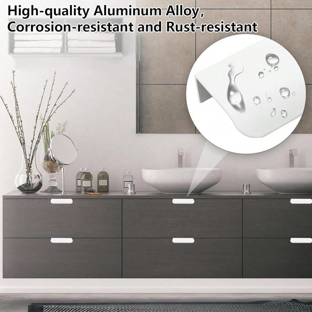 8個パック フィンガープル、金属製隠し引き出しハンドル、モダ - Furniture Hardware Drawer Pulls のレビューと価格