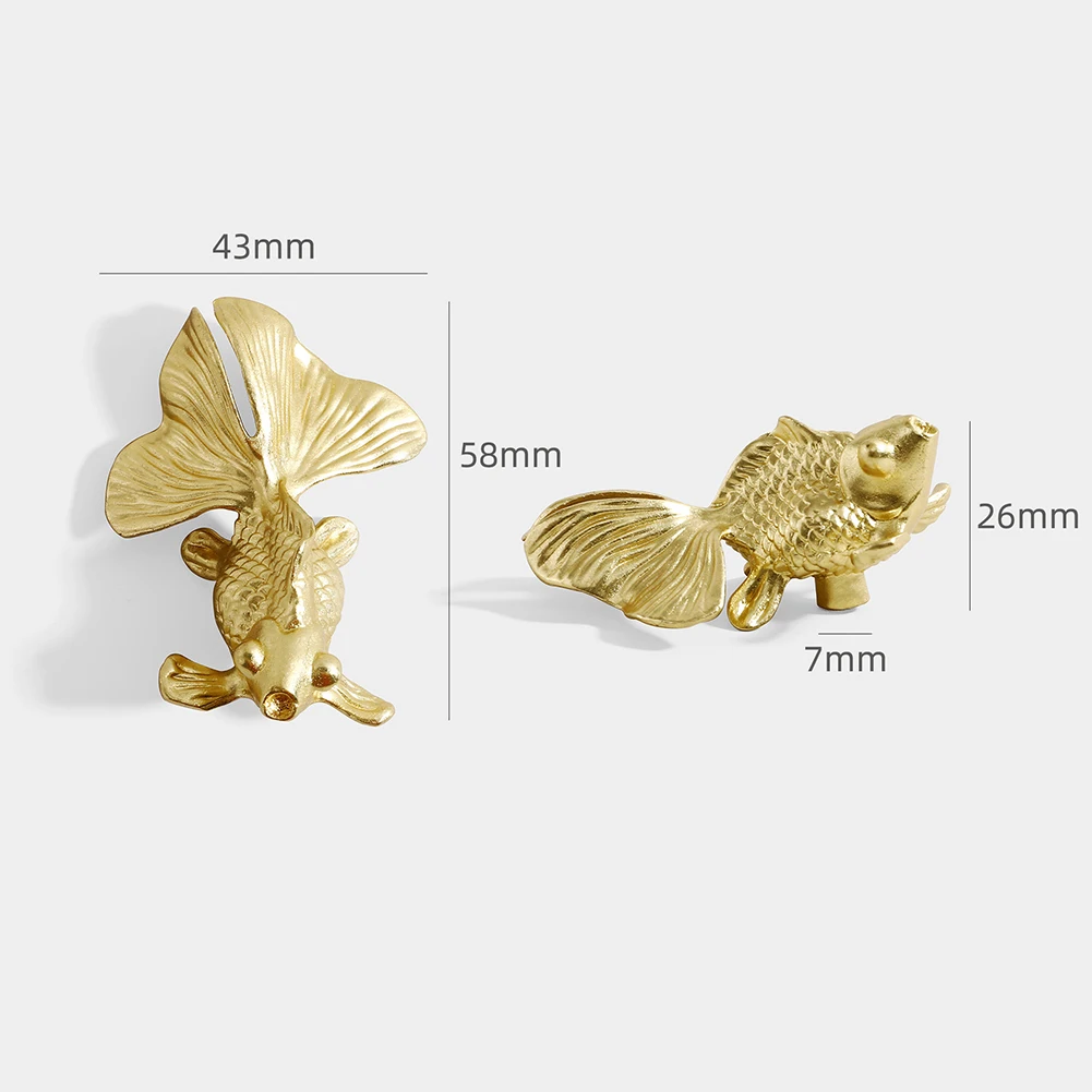 頑丈な真ちゅう製の金魚のノブ,キャビネット引き出しのノブ,ユ - Unique Furniture Hardware Pulls のレビューと価格