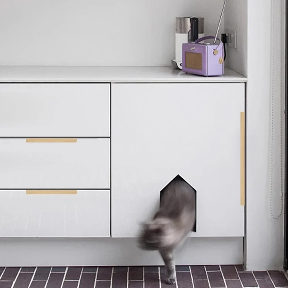 隠し家具ハンドルマットブラックゴールドシルバーキッチンキャビ - Furniture Hardware Drawer Pulls のレビューと価格